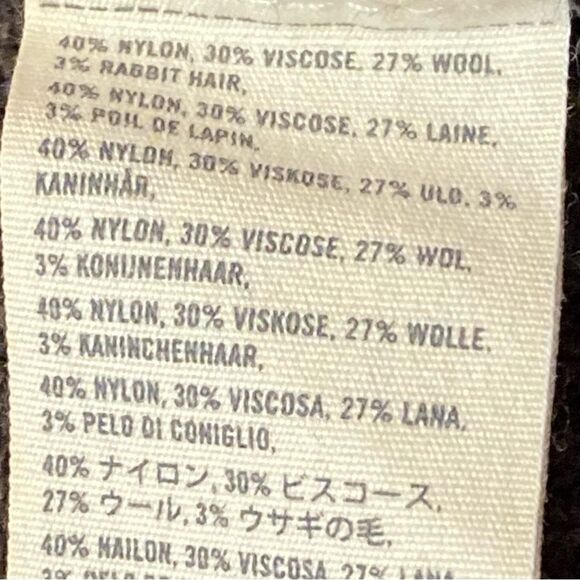 Abercrombie and Fitch Dark Brown Wool/Rabbit Hair Blend Cardigan Women's Size S - Picture 8 of 15